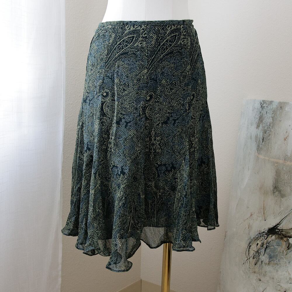 Jones New York Blue Patterned Mini Skirt